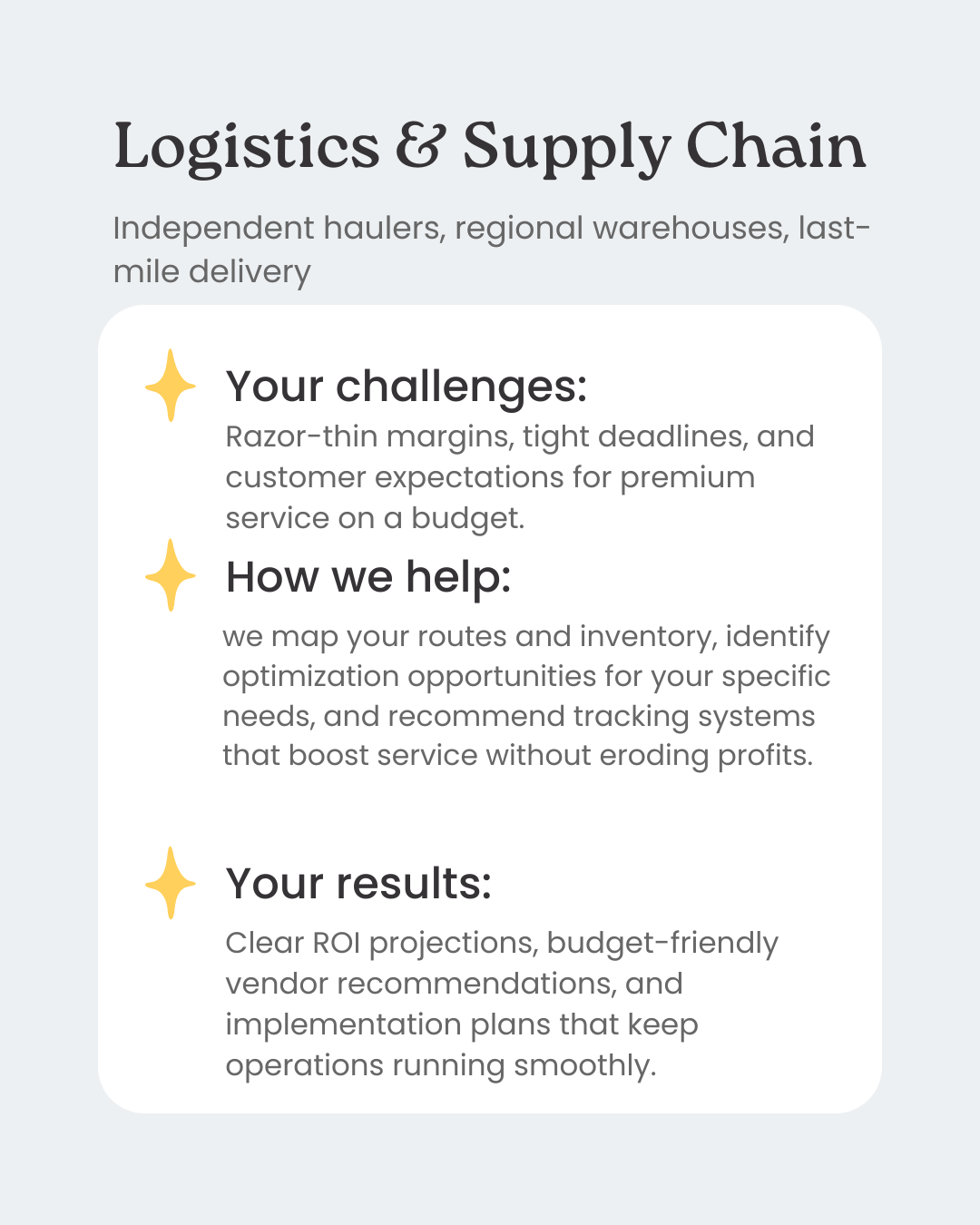 logistics